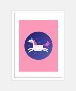 Unicornio cuadro habitación niña rosa original