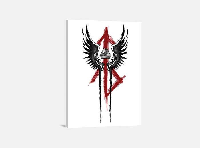 Valkyrie wings and norse valknut symbol... | tostadora Valkyrie wings and norse valknut symbol... | tostadora