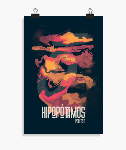 Vertical poster hippo art