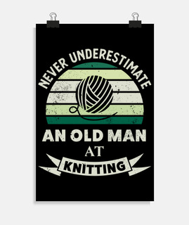 vieil homme à tricoter des cadeaux de f