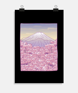 volcan japonais fleurs de cerisier saku