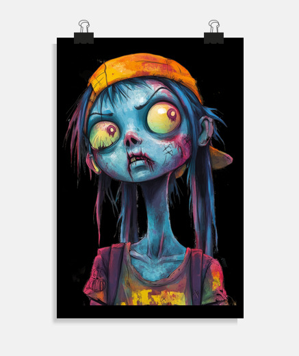 Poster zombie fille film fantastique fiction poster salon bureau chambre bistrot restaurant affiche 