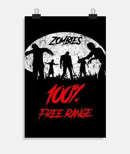 Poster zombies vintage en liberté