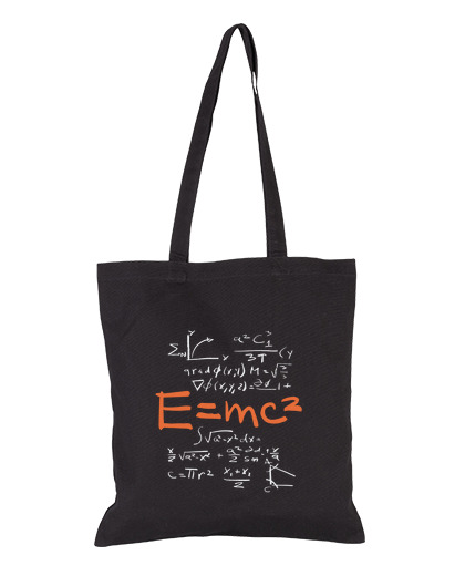 Image of black women's bag tote bag for math, quantum physics and the theory of rel