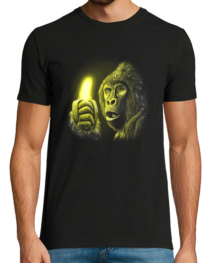 Image of techno parade gorilla monkey men's t-shirt with a luminous banana