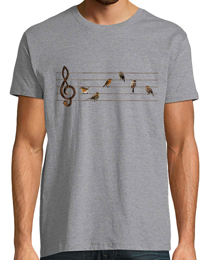Image of music t shirt musical score singing birds gift idea nature bird lover tshirt