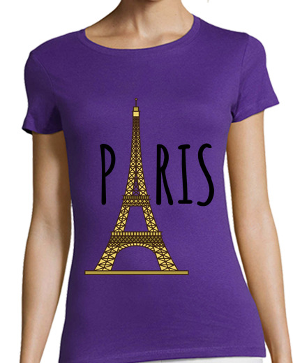Image of purple t-shirt or other colors paris champs elysées luxury shops visit paris and the eiffel tower, p