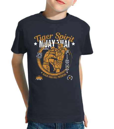 Tee Shirt Pour Enfant Manche Courte esprit de tigre muay thai