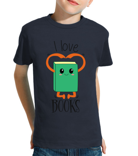 T-shirt bambino manica corta i love books