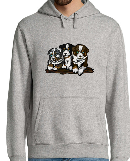 Sweat-shirt À Capuche Pour Homme sweet capuche homme chiots bébé berger australien d un elevage très belle réalisation d artiste r