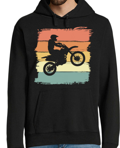 Sweat-shirt À Capuche Pour Homme motocross vélo rétro vintage pour