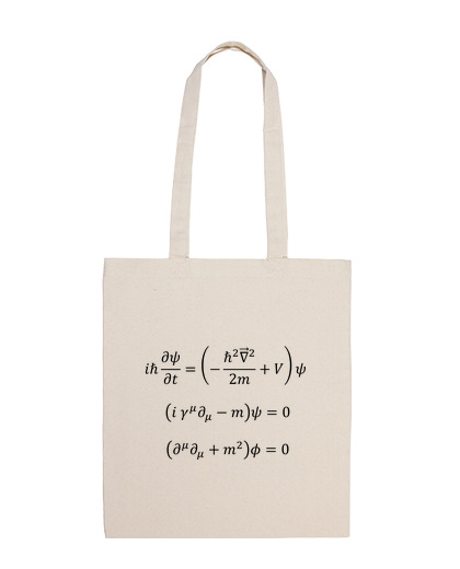 Image of schrödinger cloth bag, dirac, klein-gordon