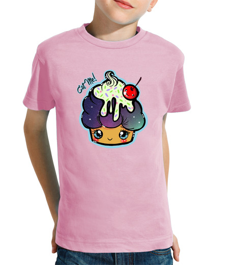 T-shirt bambino manica corta Eat Me-Space Cupcake -Rosa