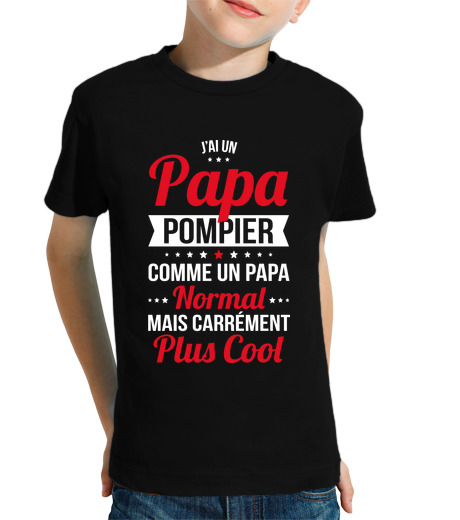 T-shirt bambino manica corta ho un papà pompiere trendy