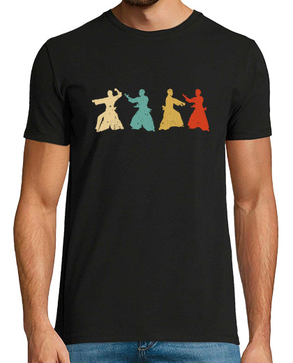 Image of vinatge aikido silhouette fighter mma gift idea