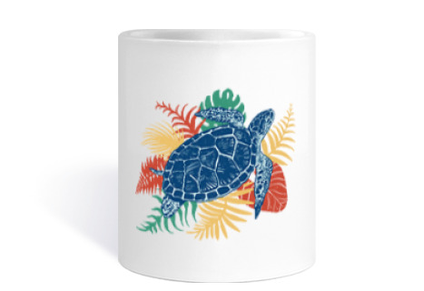 Image of protection of sea turtles. collector mug