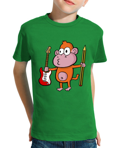 Tee Shirt Pour Enfant Manche Courte rock & roll singe enfants