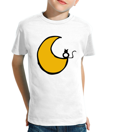 T-shirt bambino manica corta enamorao la luna cat