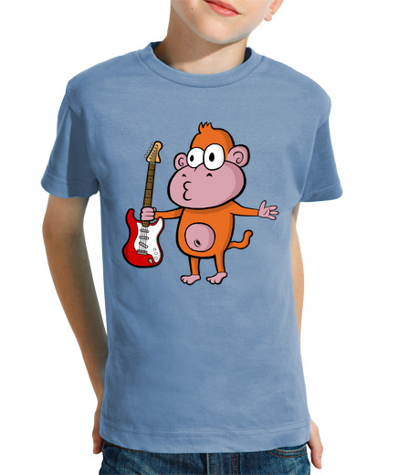 Tee Shirt Pour Enfant Manche Courte stratocaster singe enfants