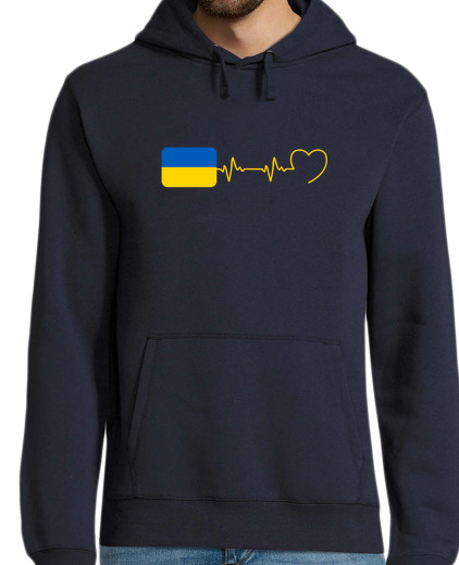 Sweat-shirt À Capuche Pour Homme Ukraine homme battement coeur