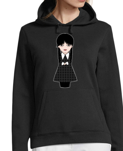 Sweat-shirt À Capuche Pour Femme mercredi kokeshi