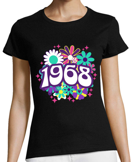 Image of Groovy Retro 1968 Woman 55th Birthday