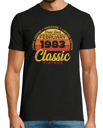 Image of retro 40 years february 1983 birthday