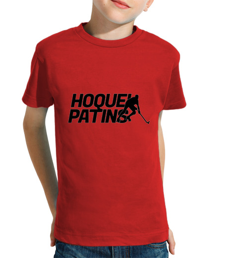 Tee Shirt Pour Enfant Manche Courte patins de hockey 8 noirs