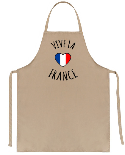 Image of long live france heart french flag, cook apron who loves france,