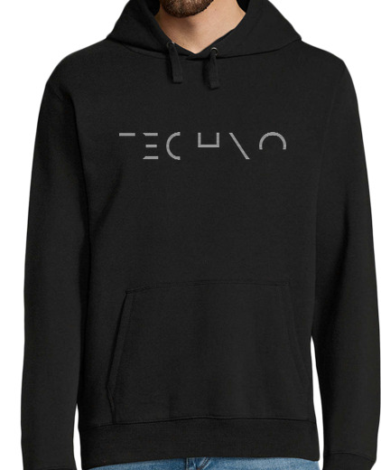 Sweat-shirt À Capuche Pour Homme Techno minimalist typography