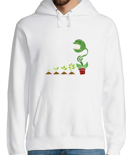 Sweat-shirt À Capuche Pour Homme Evolution plante, plante carnivore, hum