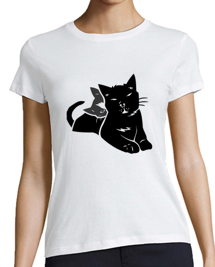 Tee Shirt Femme Classique Manches Courtes chats