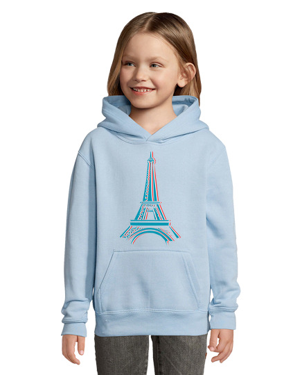 Sweat À Capuche Pour Enfant Tour Eiffel, Stylé, Cadeau, France