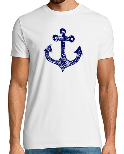 Image of navy blue navy anchor (round neck)