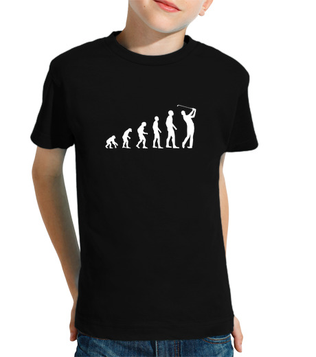 T-shirt bambino manica corta evoluzione golfista uomo umorismo golf