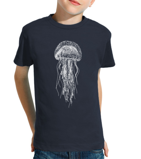 T-shirt bambino manica corta scarabocchio meduse