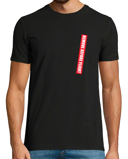 Image of remove before flight t shirt small