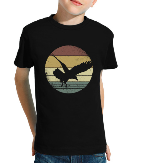 T-shirt bambino manica corta aquila rapace ali di falconeria