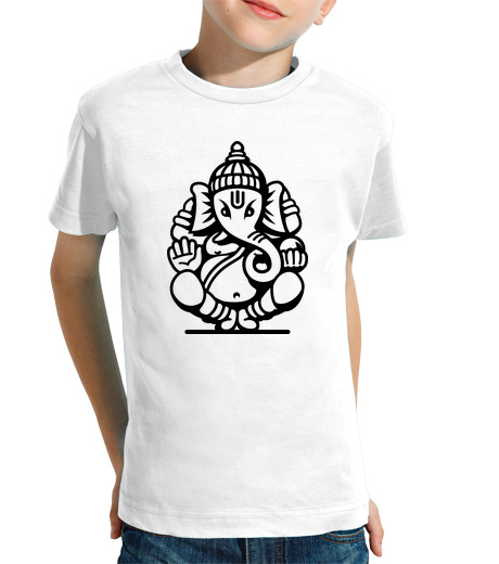 T-shirt bambino manica corta ganesh ganesha elle fan te no4 (nero)