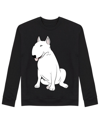 Sudadera Sin Capucha Unisex Bull Terrier blanco laTostadora