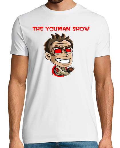Image of shirt. channel logo youman the show, man manga short