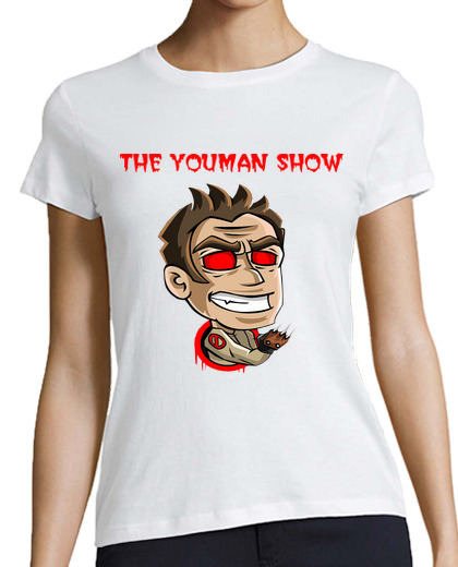 Tee Shirt Femme Classique Manches Courtes shirt. logo channel youman le spectacle, manches courtes femmes