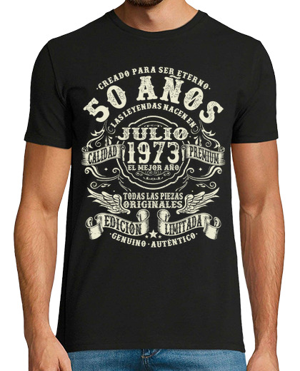 Tee Shirt Homme Manche Courte ans juillet 1973 - 50 ans