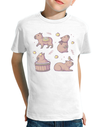 Tee Shirt Pour Enfant Manche Courte plus de capibaras