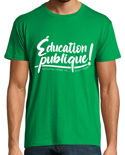 Tee Shirt Homme Manche Courte éducation publier - marée verte - plate