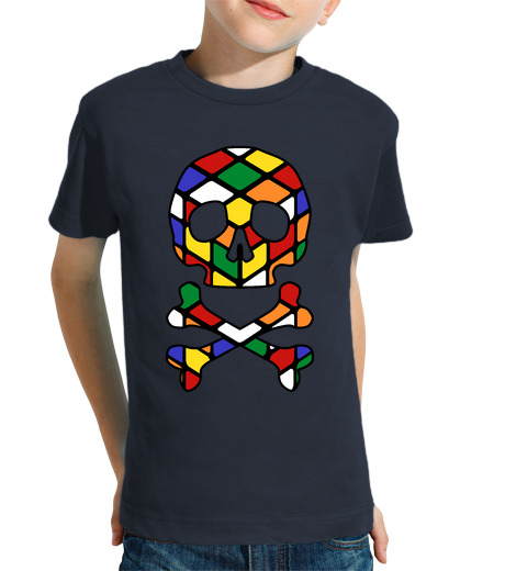 T-shirt bambino manica corta teschio rubik