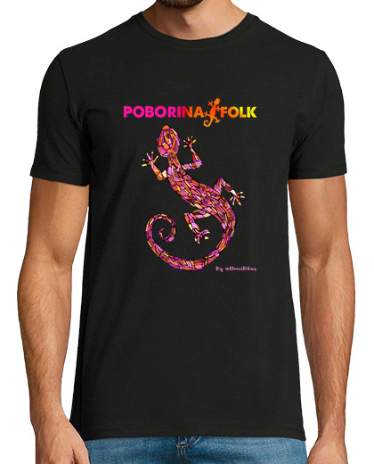 T-shirt uomo manica corta poborina folk trencadis rosso