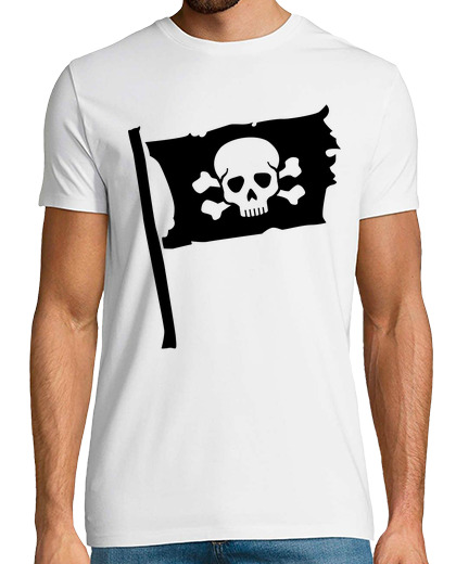 Camiseta Hombre Manga Corta bandera pirata laTostadora