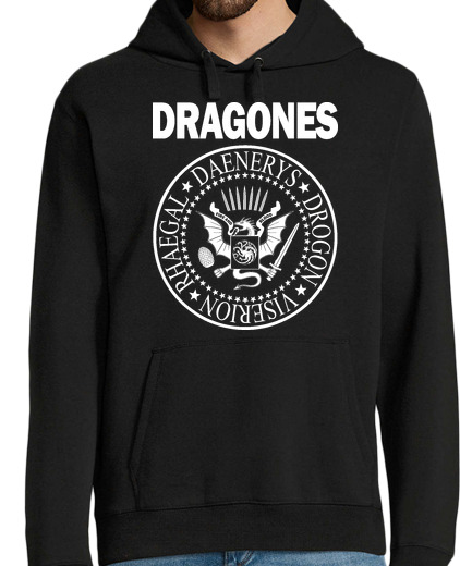 Sweat-shirt À Capuche Pour Homme dragons blancs s