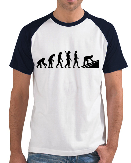 Camiseta Hombre Estilo Béisbol techador evolución laTostadora